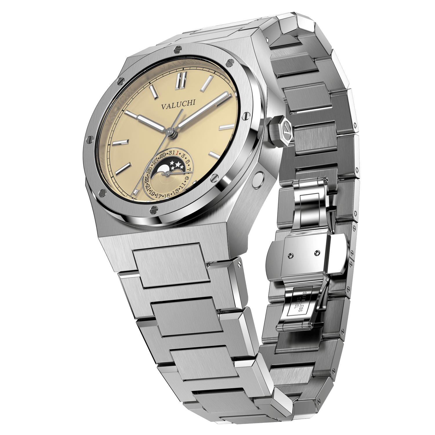 Soluna Automatic Watch - Silver Beige - 38mm - Valuchi