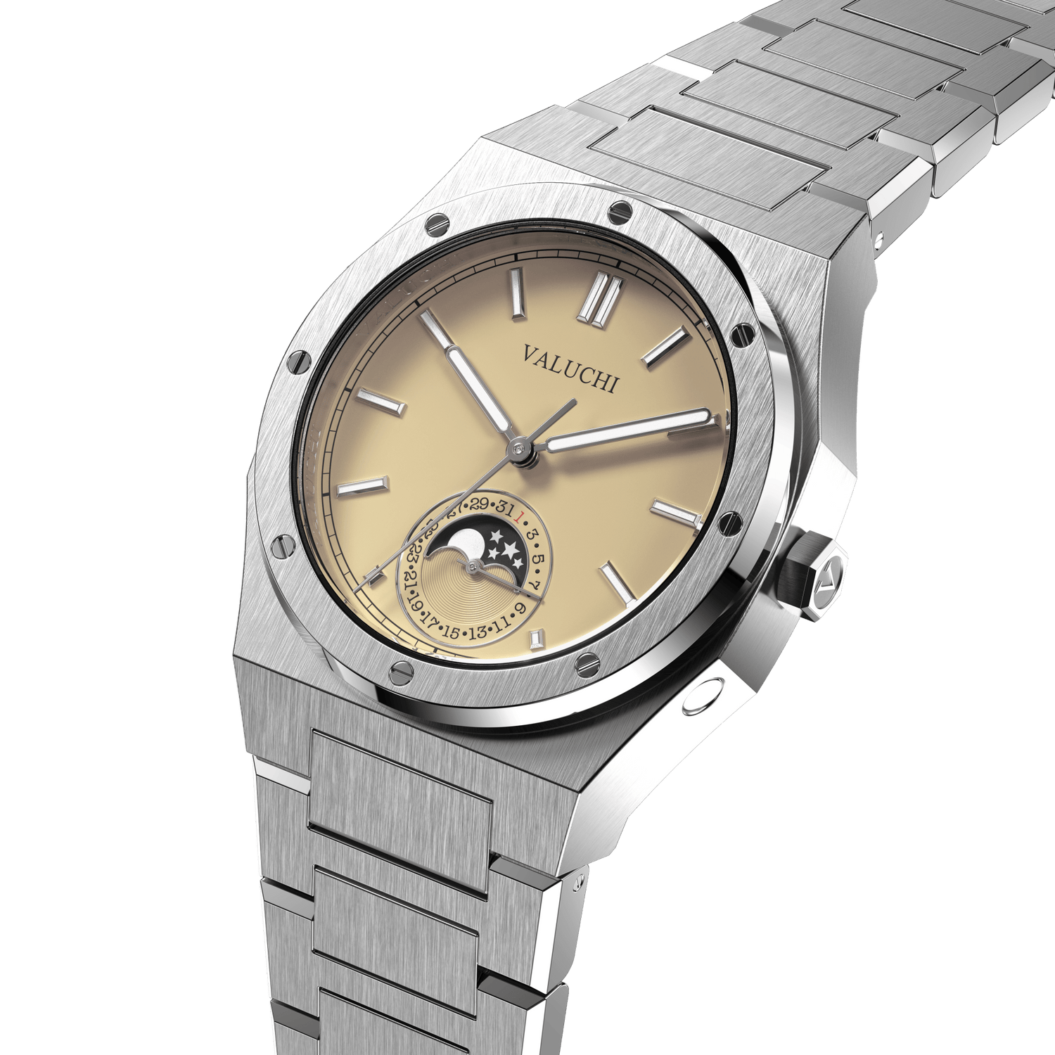 Soluna Automatic Watch - Silver Beige - 38mm - Valuchi
